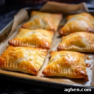 spinach hand pies golden brown sitting on baking sheet