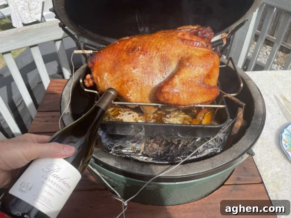 101 Big Green Egg Hacks: Unlock Your Kamado's Full Potential 3 turkey with chardonnay