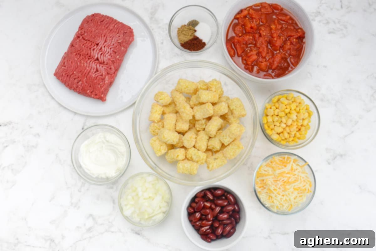 Guilt-Free Cowboy Casserole: A Weight Watchers Recipe You'll Love 3 Various sized bowls are shown filled with the recipe's ingredients