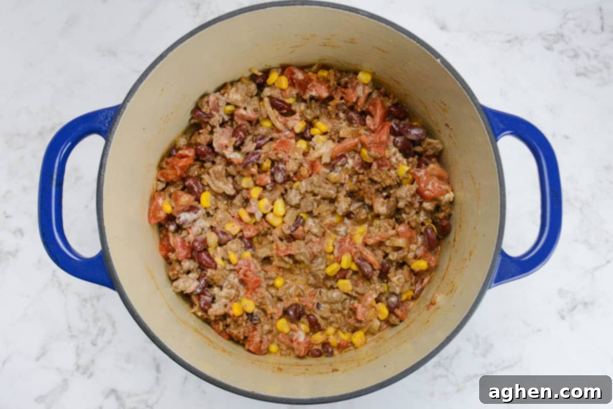 Guilt-Free Cowboy Casserole: A Weight Watchers Recipe You'll Love 8 The mixture combined with sour cream is shown