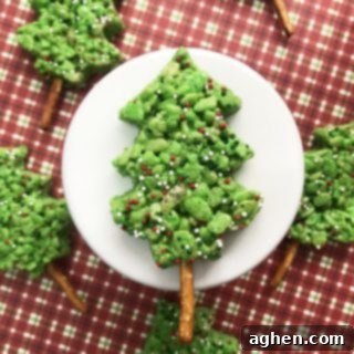 Festive Christmas Tree Rice Krispie Treats 6 Festive Christmas Tree Rice Krispie Treats, perfect for holiday gatherings