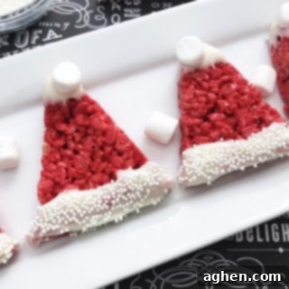 Festive Santa Hat Rice Krispie Treats