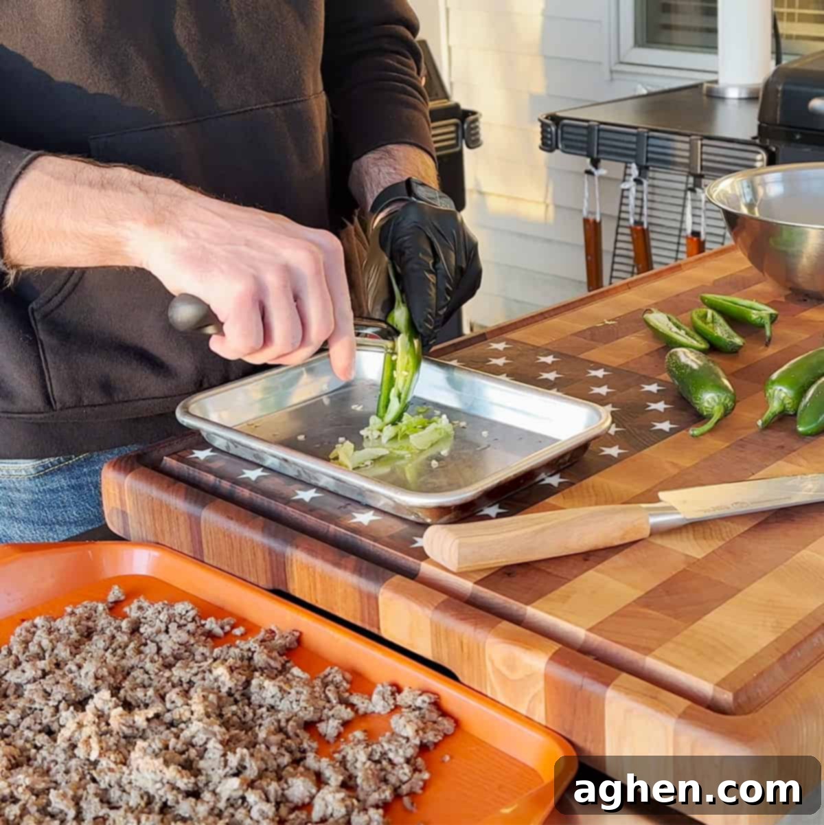 Jalapeno halves with seeds and membranes removed