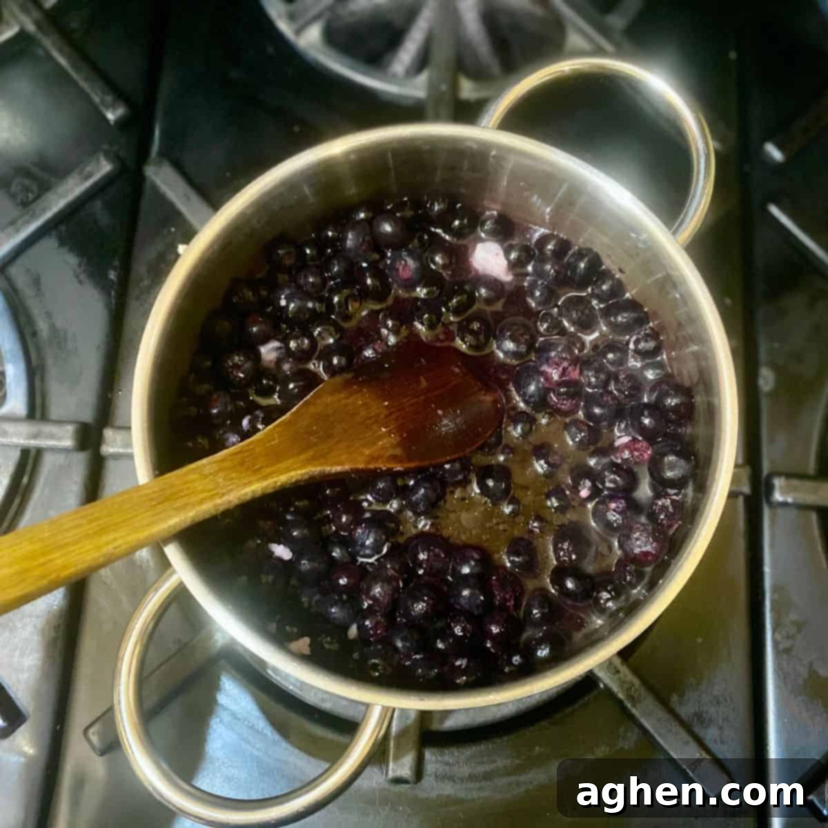 Sumptuous Buckwheat Porridge with Luscious Blueberry Compote 4 Cook the berries, lemon juice, and a pinch of salt in a pot over medium-high heat until the berries break down, stirring as needed.