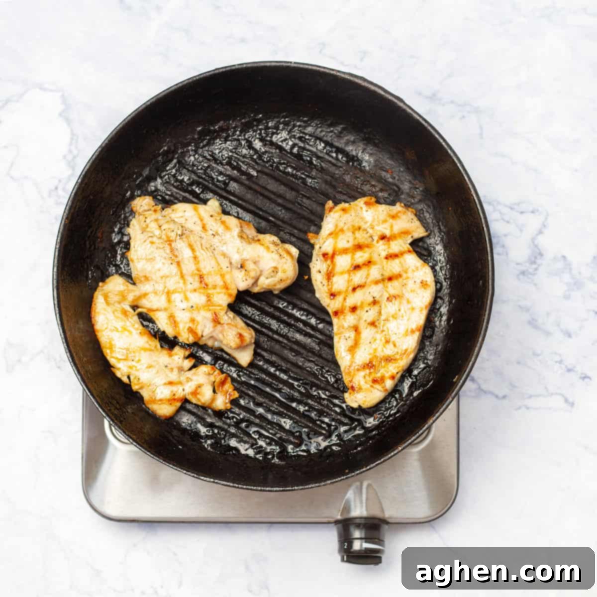 Chicken roasted in pan