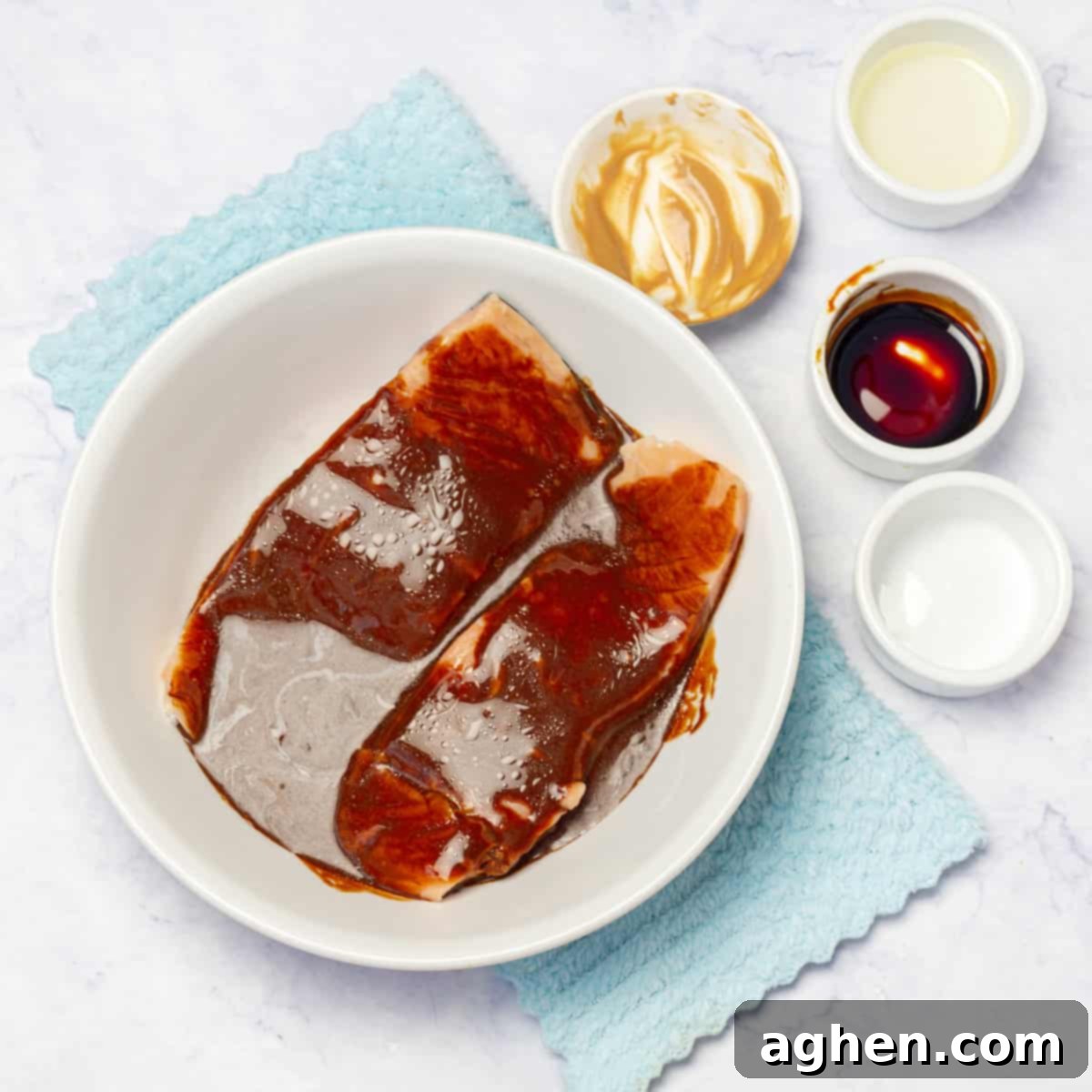 I Made The Viral Miso Salmon From Instagram, And It's Weight Watchers Approved 5 Miso marinade spread over the salmon fillets