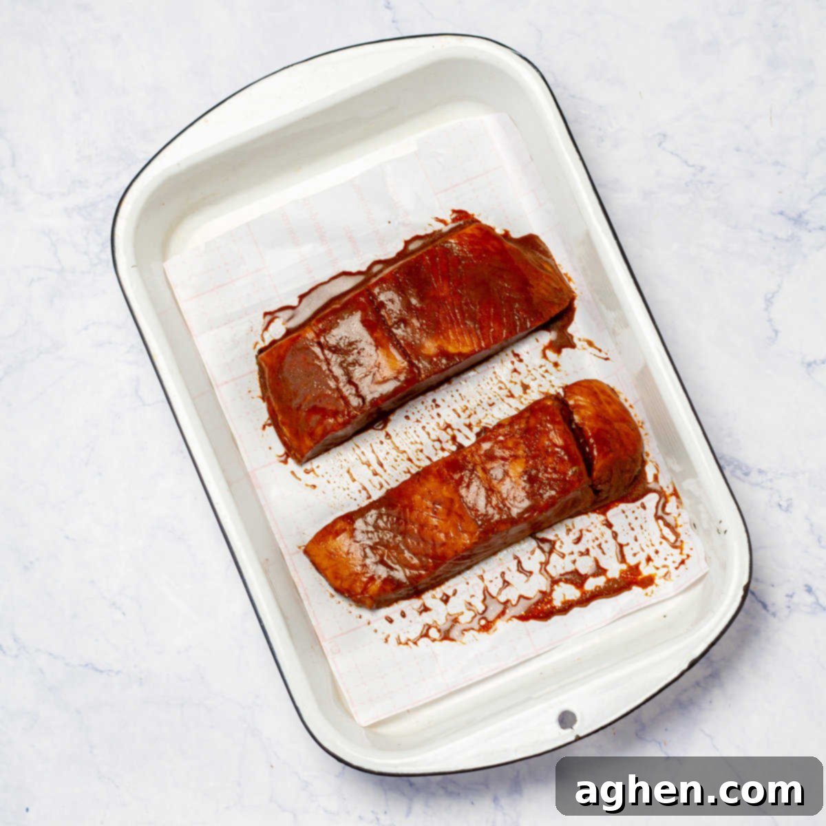 I Made The Viral Miso Salmon From Instagram, And It's Weight Watchers Approved 6 The marinated salmon fillets are transferred to the prepared baking dish
