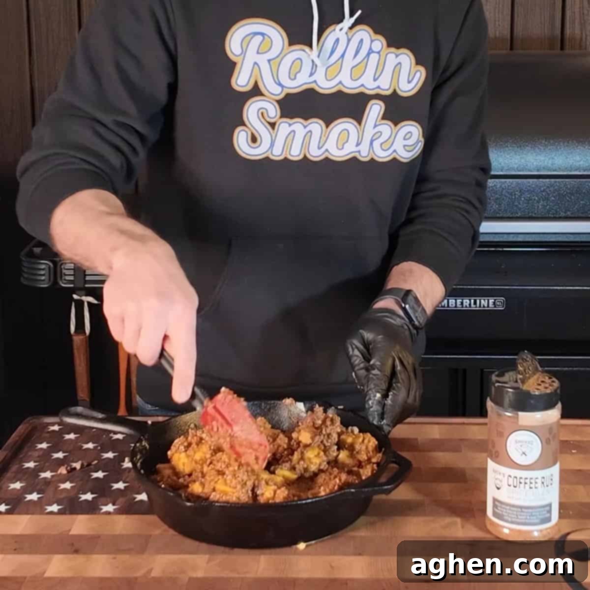 Whip Up Traeger Smoked Queso with Just 3 Ingredients 5 All ingredients mixed in a cast iron skillet before smoking