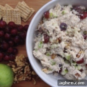 Creamy Weight Watchers Chicken Salad with grapes and walnuts