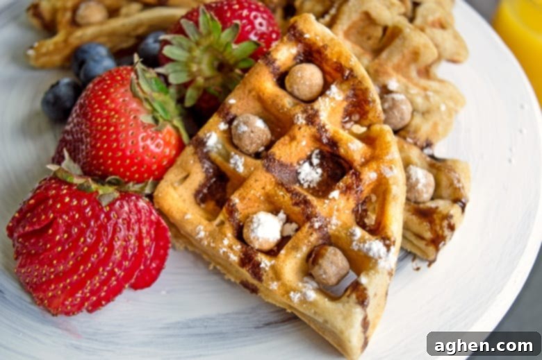 Combine two breakfast favorites -- cereal and waffles -- with this rich and peanut-buttery Reese's Puffs cereal waffles recipe.