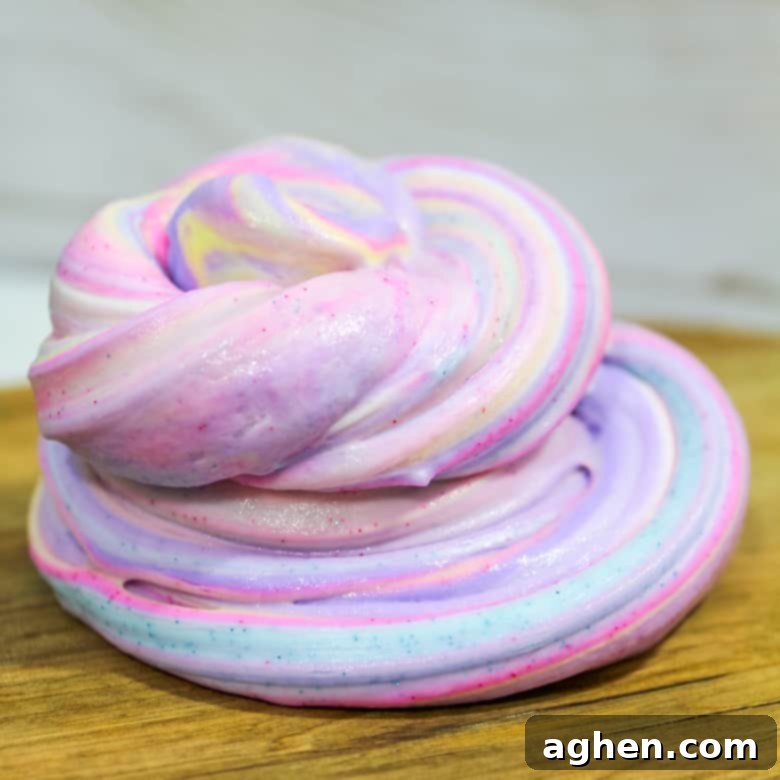 Borax-Free, Glittery, Fluffy Unicorn Slime Recipe