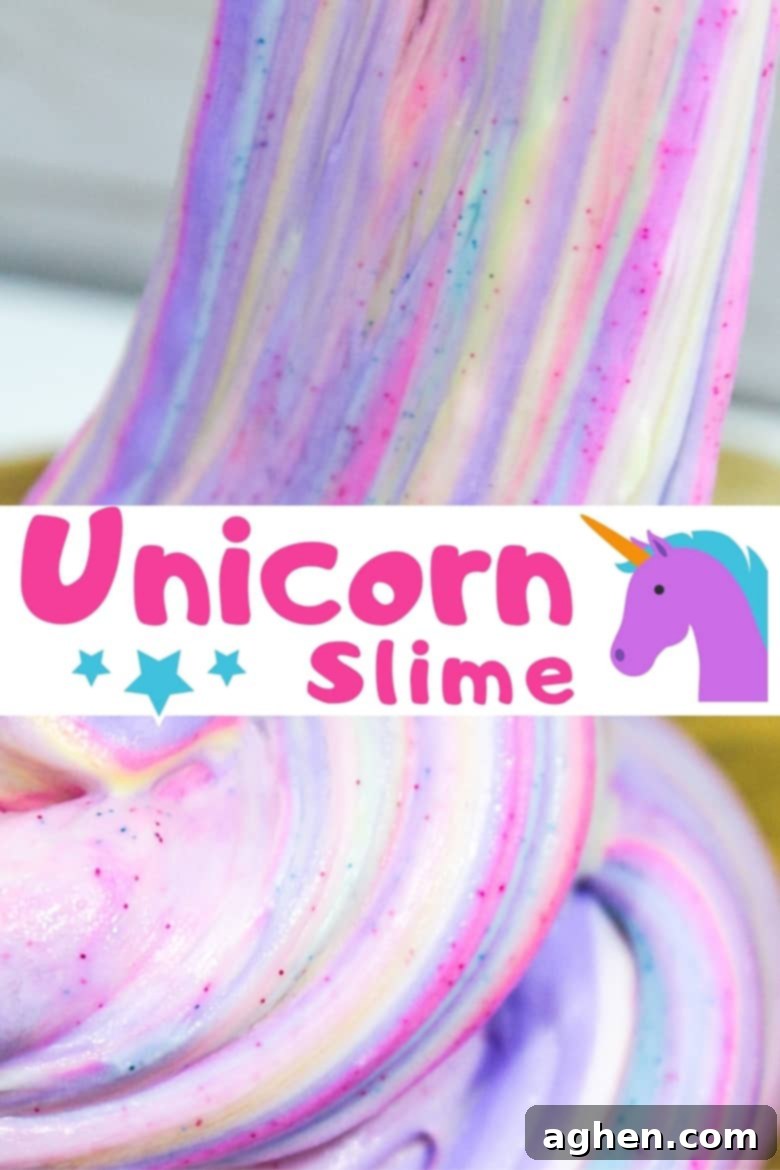 How to make beautiful borax-free, glittery and fluffy unicorn slime at home. 