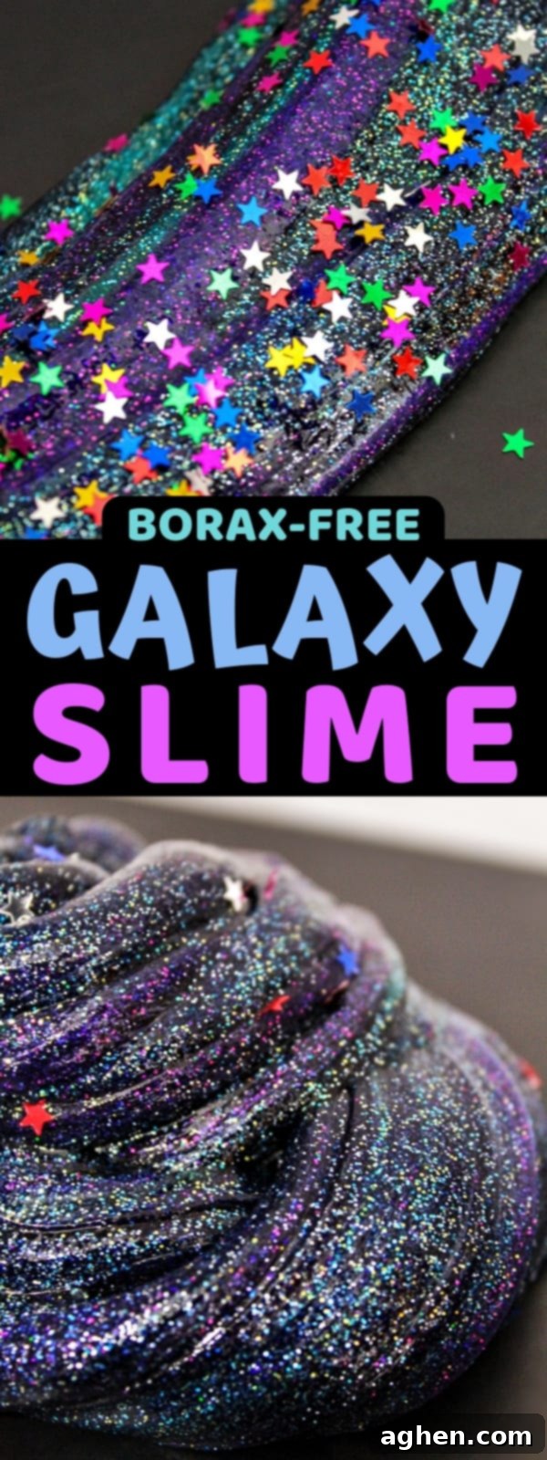 Learn how to make galaxy slime with this easy galaxy slime recipe. The dark colors and glitter combine for DIY slime that is truly out of this world! 