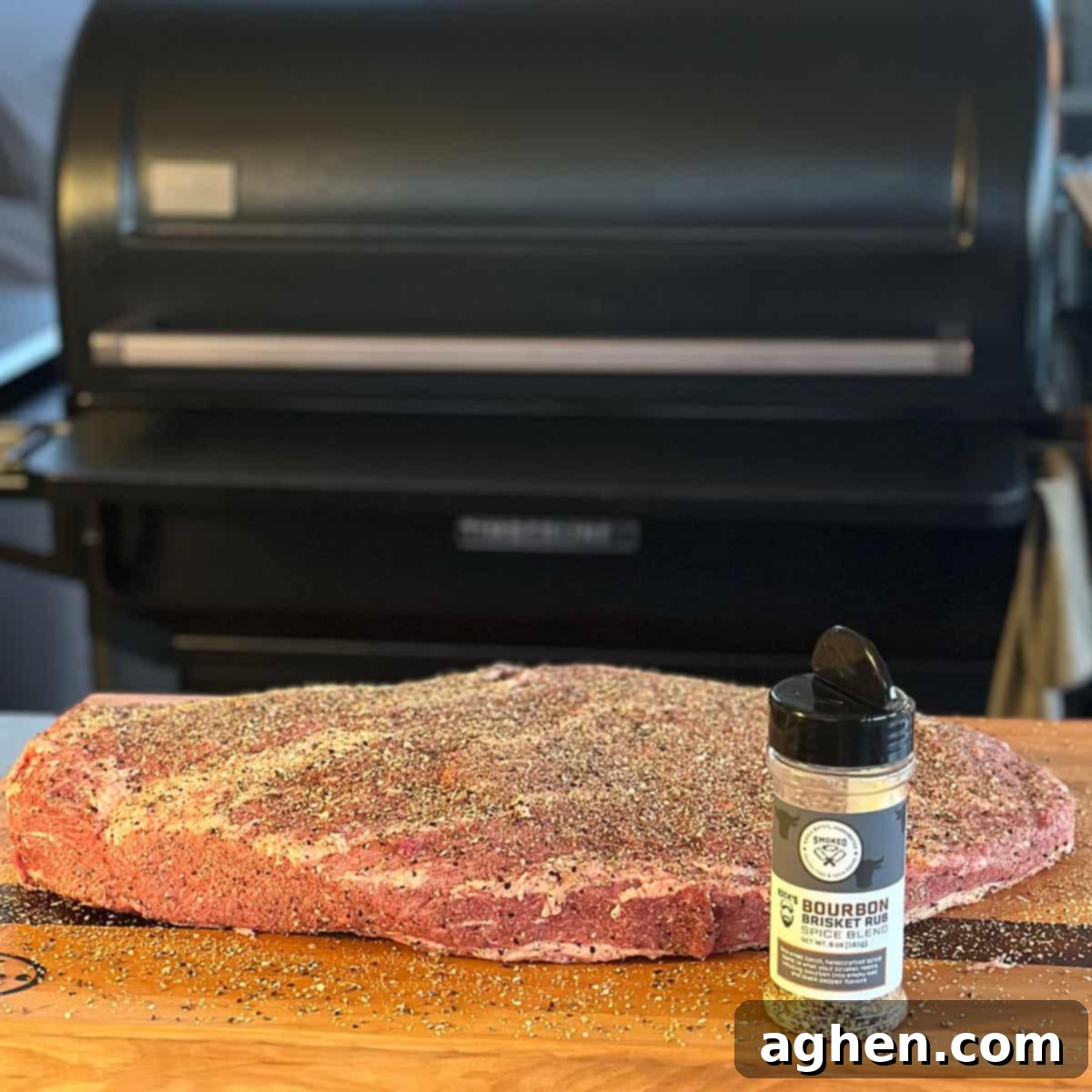 Traeger Brisket The Ultimate Guide To Perfection 3 Close-up of a raw packer brisket, freshly trimmed and ready for seasoning before smoking