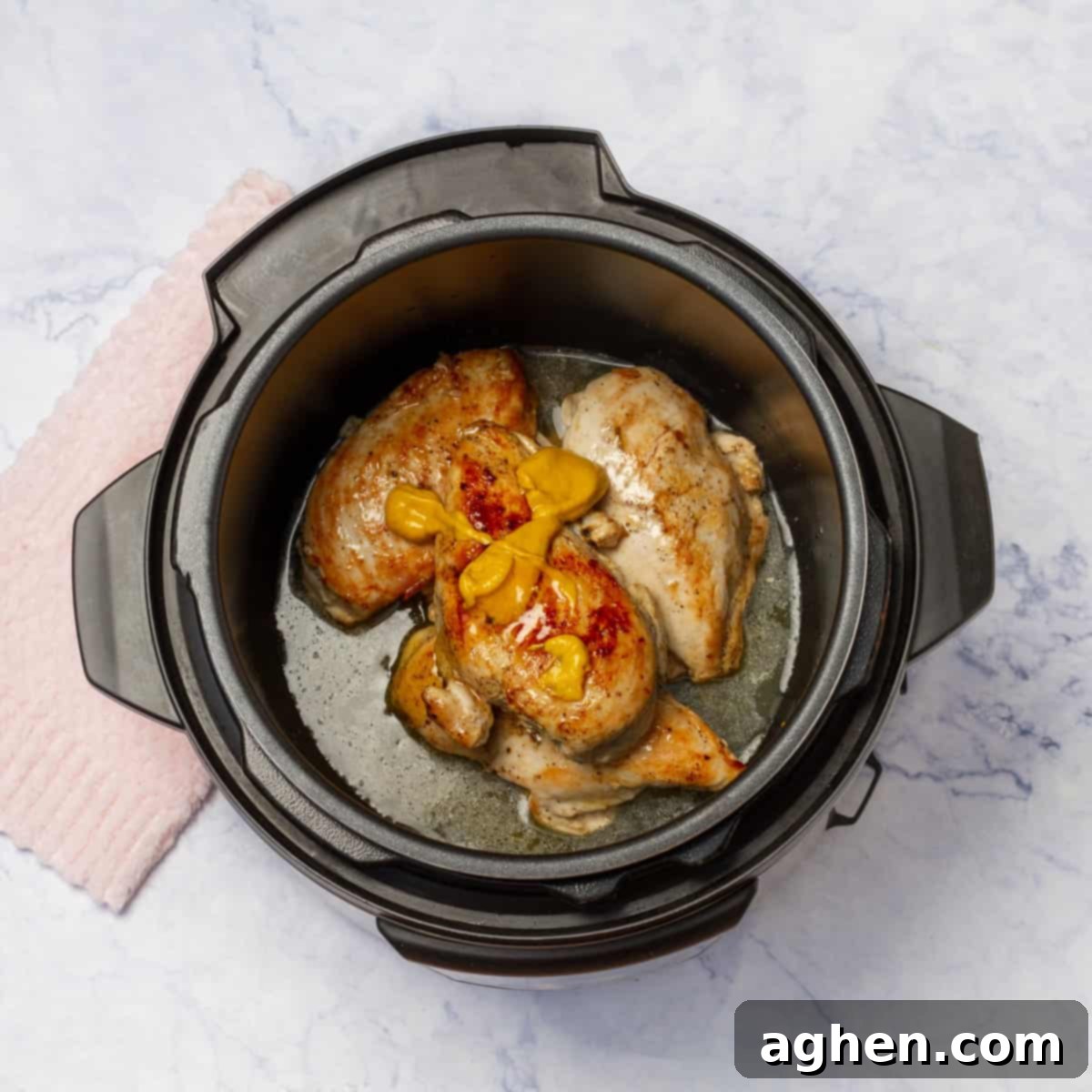 Instant Pot Honey Mustard Garlic Chicken: A Weight Watchers Game Changer 6 Instant pot with breast chicken and add the mustard, honey, Splenda, and chicken broth