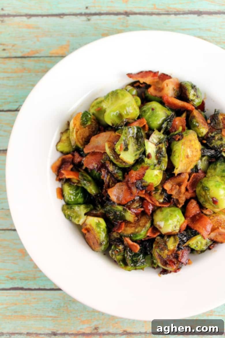 Brussel sprouts with bacon and balsamic reduction makes a delicious and easy side dish. These are seriously the best brussel sprouts ever.