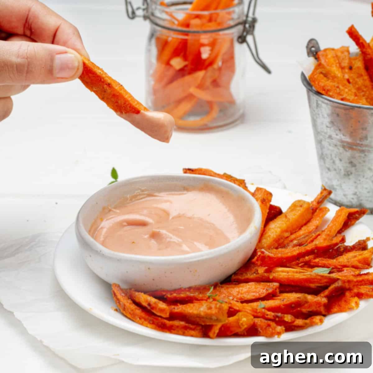 Roasted Carrot Fries 7 Carrot Fries served with sauce