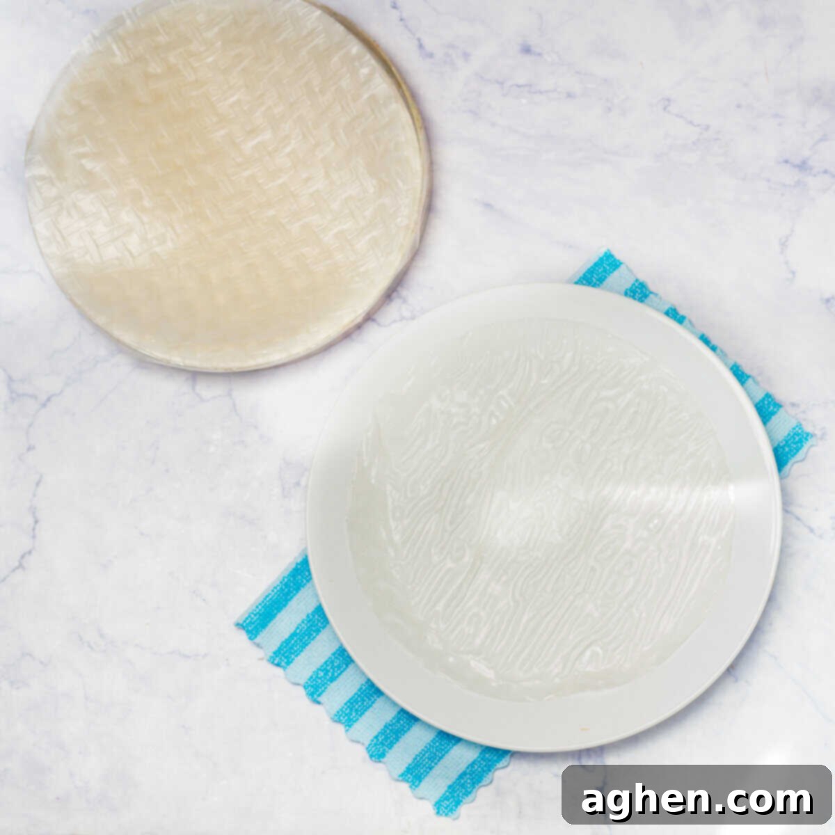 Healthy Weight Watchers Vietnamese Spring Rolls 5 Rice paper soaked in warm water