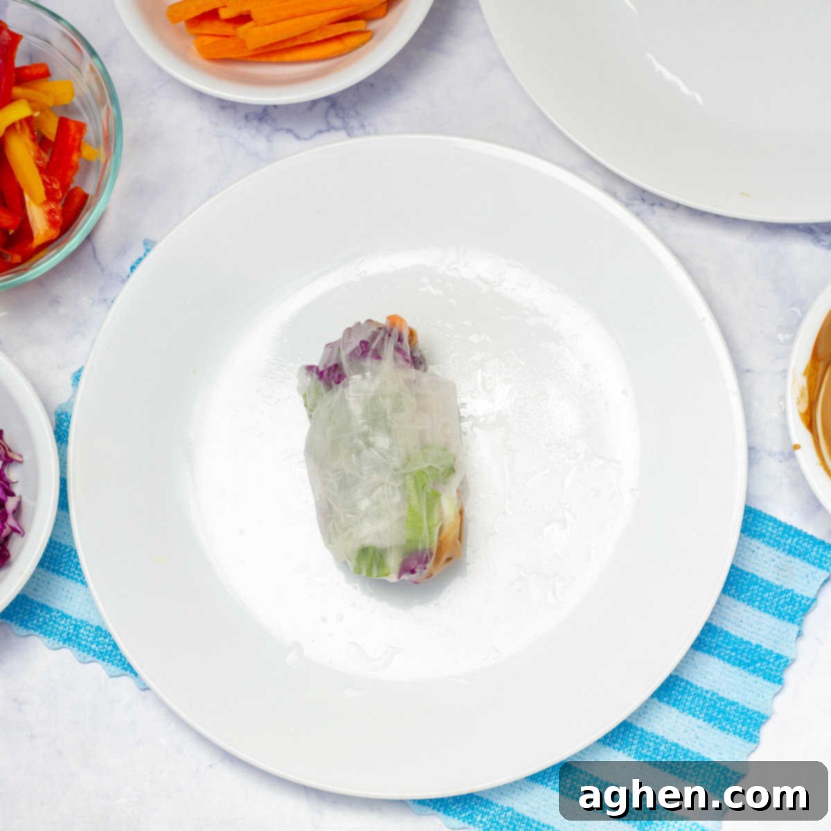 Healthy Weight Watchers Vietnamese Spring Rolls 9 assembling the rolls