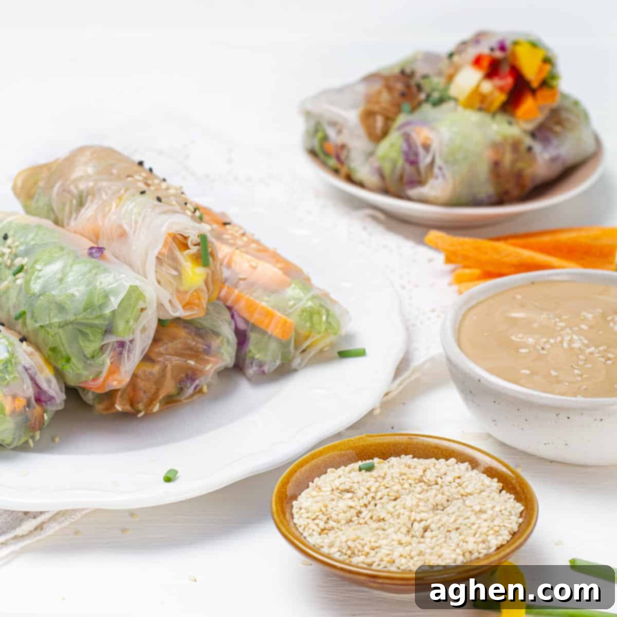 Healthy Weight Watchers Vietnamese Spring Rolls 10 Spring Rolls served in a plate