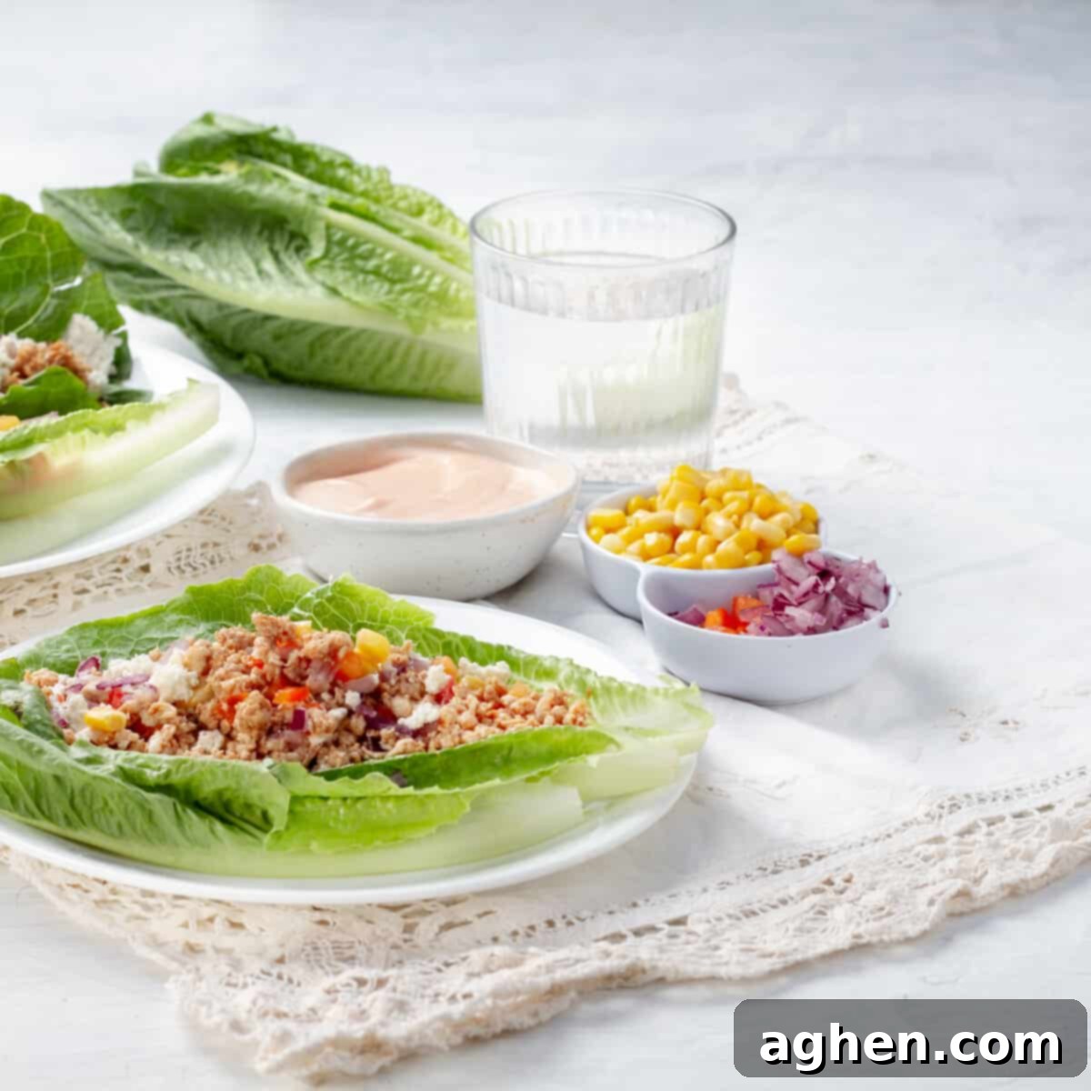 Turkey Taco Lettuce Wraps beautifully presented on a platter for serving, highlighting their delicious and healthy appeal.