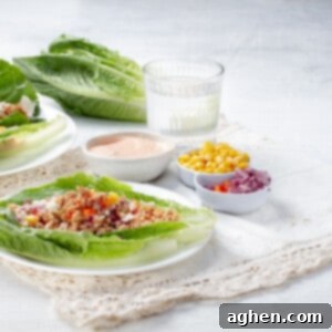 Turkey Taco Lettuce Wraps served on a plate, ready to eat.