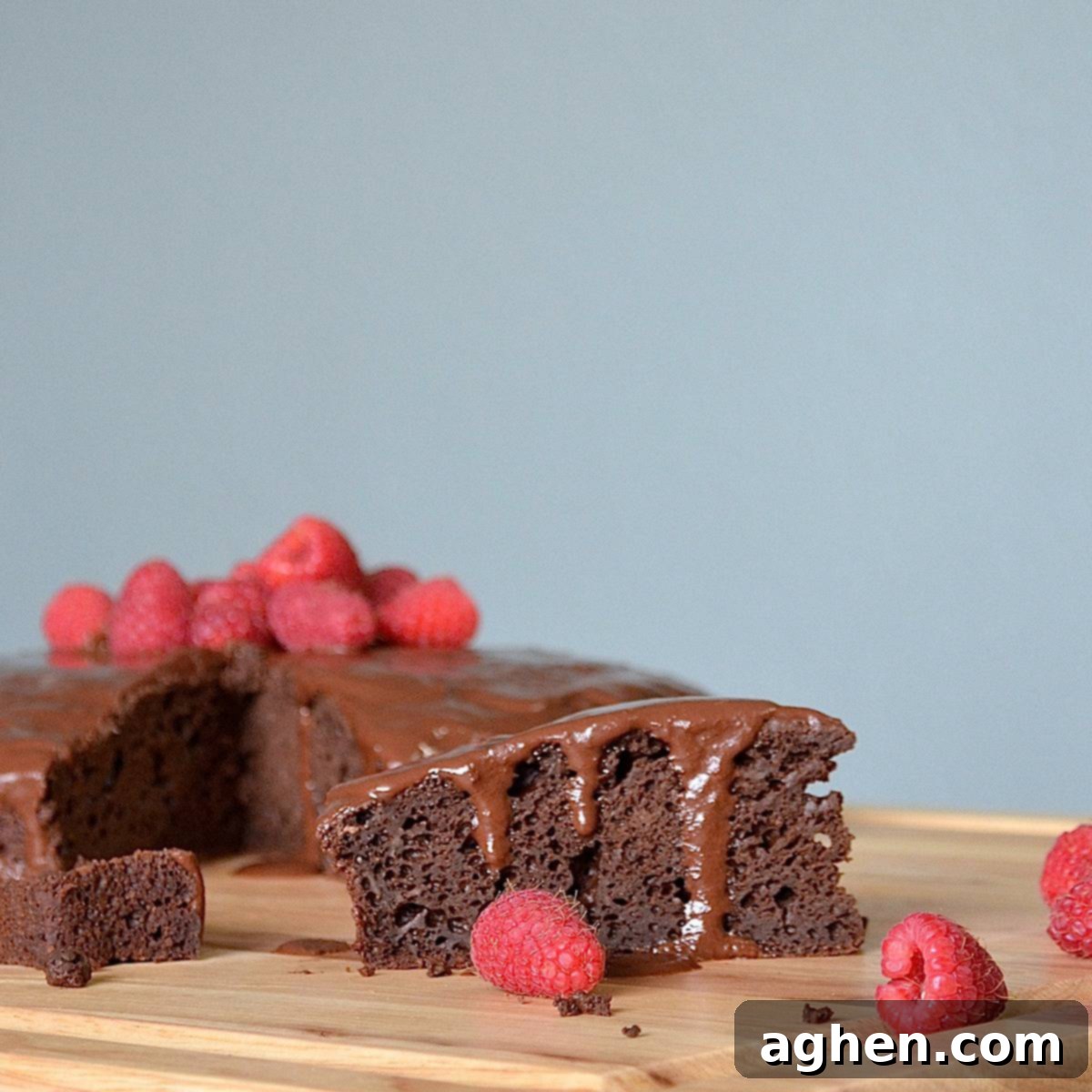 Indulge Guilt-Free Weight Watchers Low Point Mud Cake 2 Chocolate mud cake with fresh raspberries