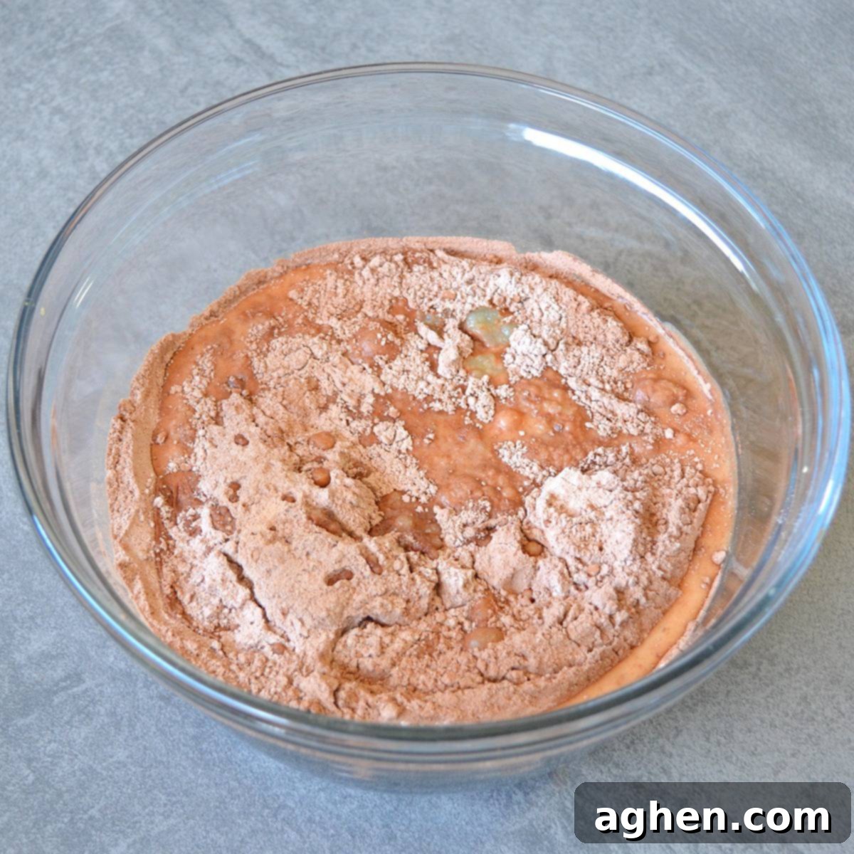 Indulge Guilt-Free Weight Watchers Low Point Mud Cake 4 Wet and dry cake ingredients in a bowl