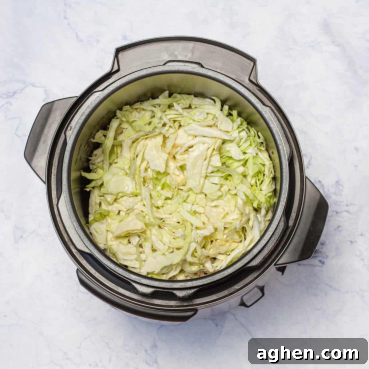 add the finely chopped cabbage to the pot
