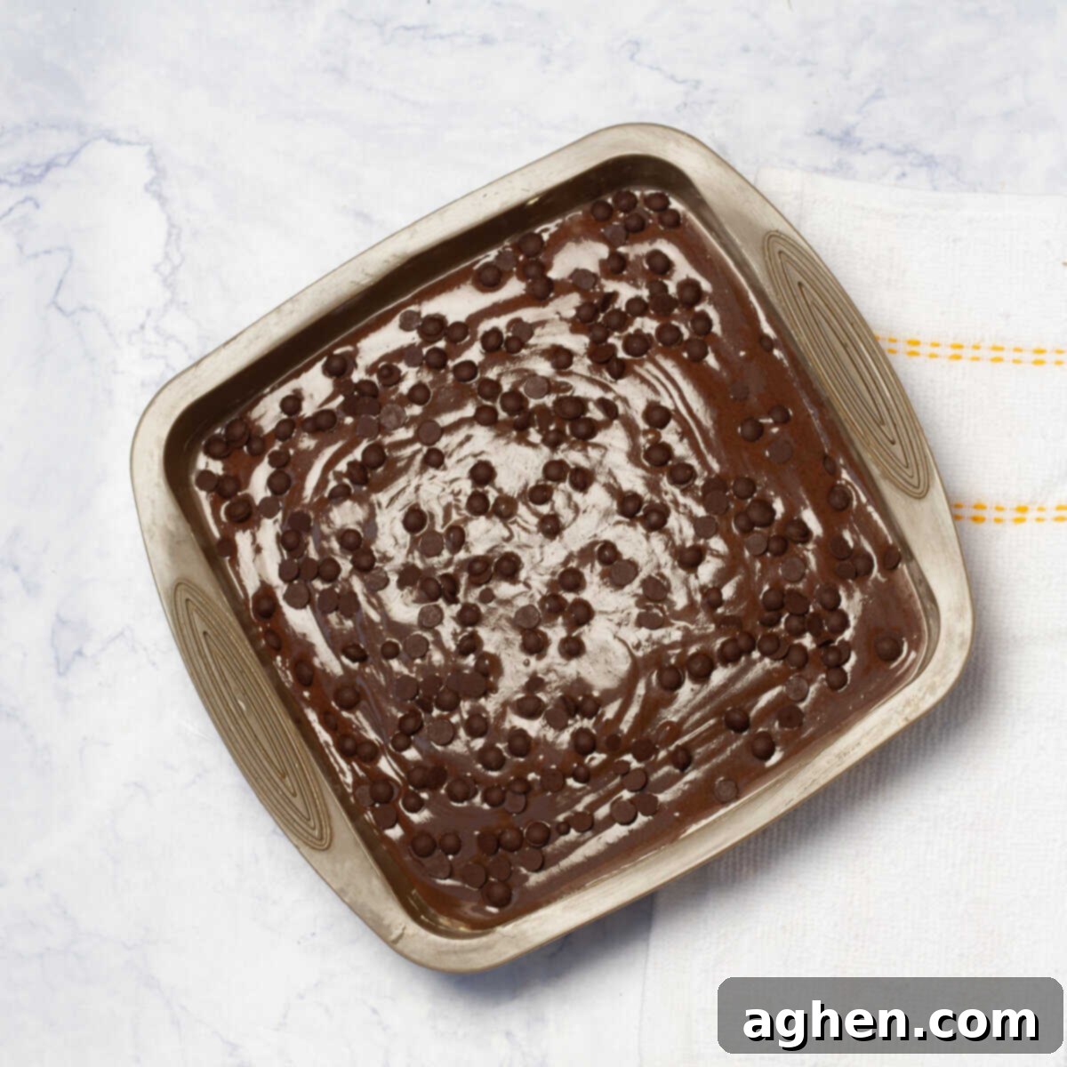 Guilt-Free Black Bean Brownies 6 Blender Black Bean Brownies batter in baking tray, ready for baking