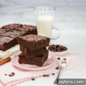 Guilt-Free Black Bean Brownies 8 Blender Black Bean Brownies served in a plate with milk glass
