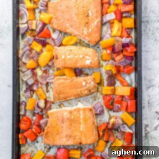Chili lime salmon and veggies on sheet pan