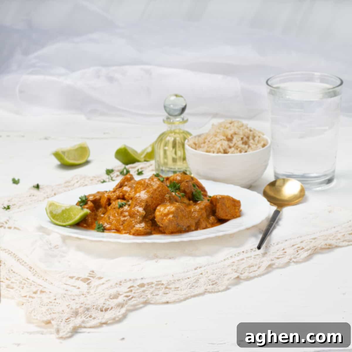 Chicken Curry served beautifully with fresh cilantro garnish