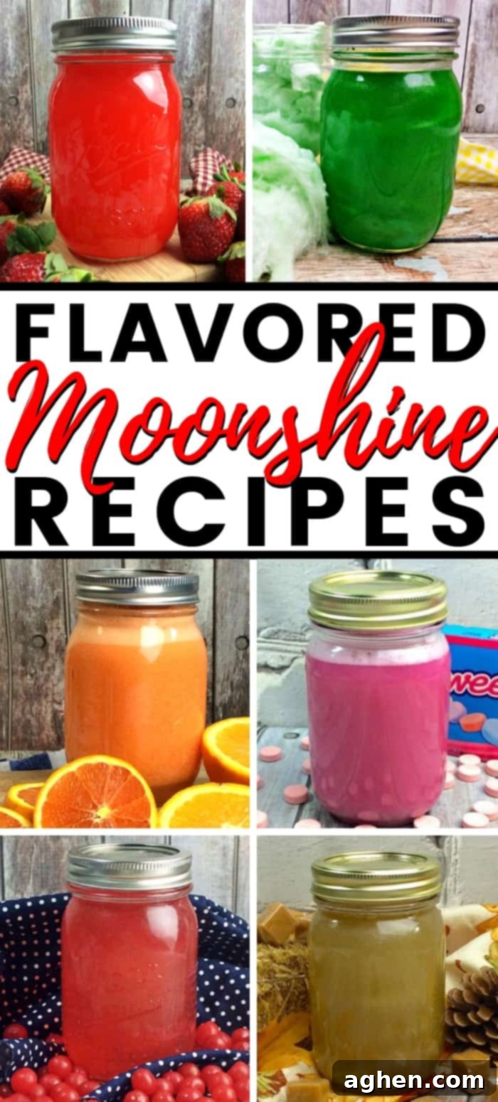 11 Irresistible Infused Moonshine Recipes 2 Flavored moonshine recipes pin.