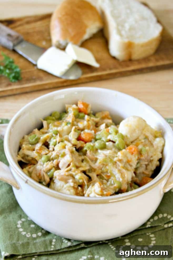 This easy Instant Pot chicken and dumplings recipe is made with canned biscuits and perfect for when you need a bit of comfort food on a busy weeknight.