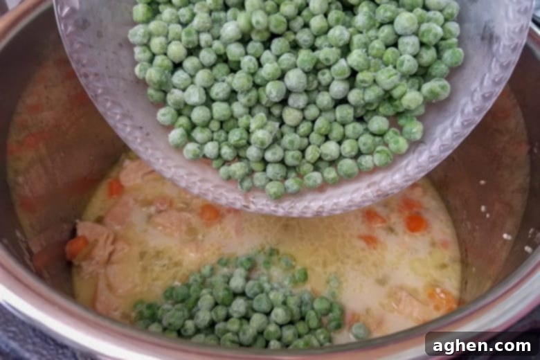 Frozen Peas in chicken and dumplings