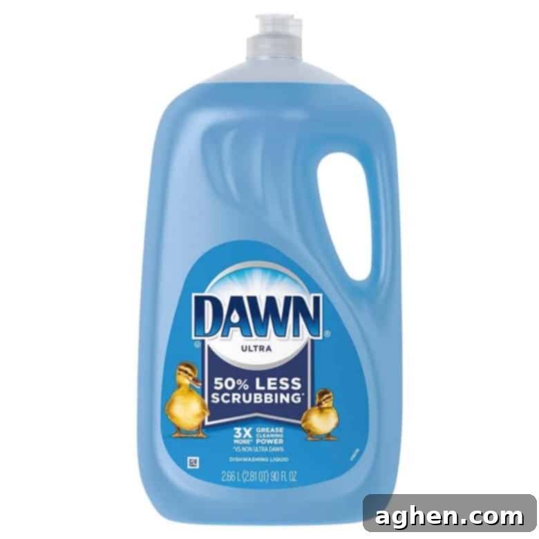 A large 90oz bottle of Dawn Ultra from Sam's Club, showcasing its generous size and updated packaging design