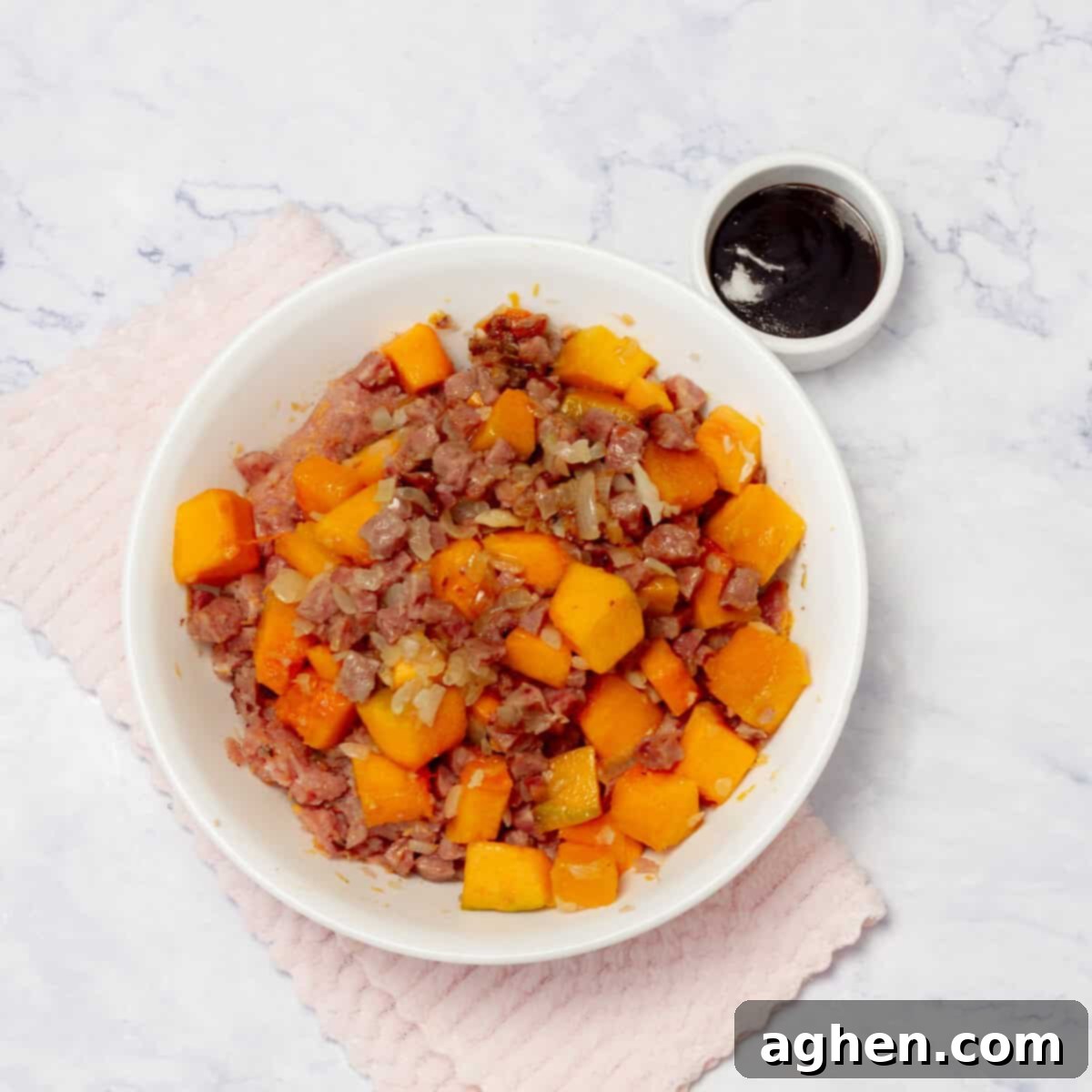 Martha Stewarts Butternut Squash Meatloaf For Weight Watchers 6 In a large mixing bowl, combine the ground pork, salt, egg, Japanese breadcrumbs panko