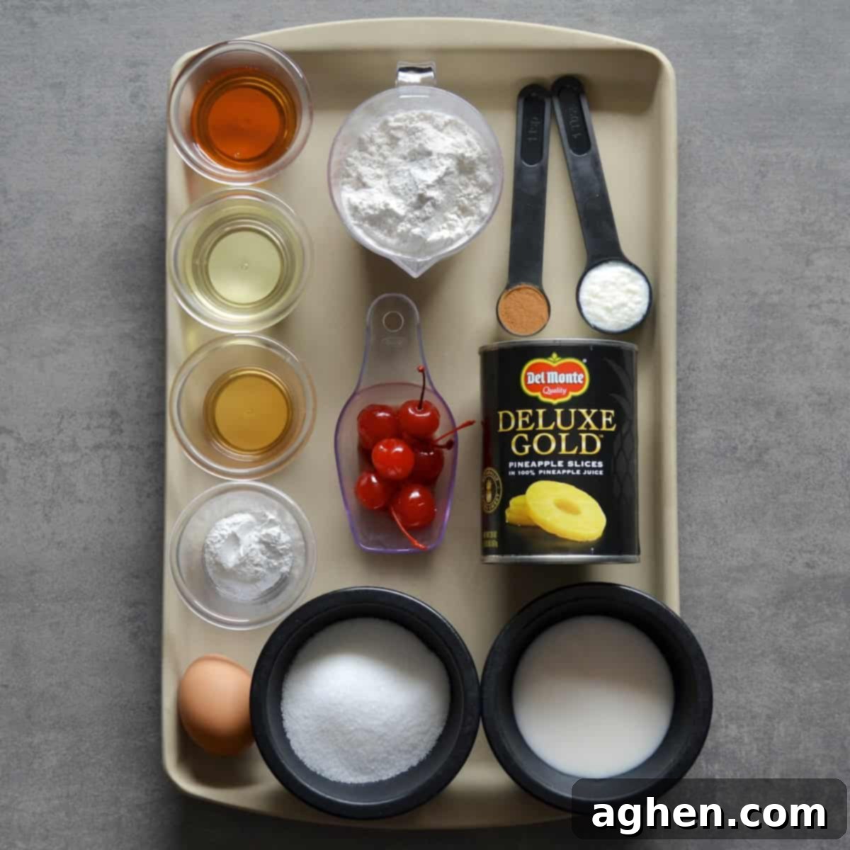 Ingredients needed for healthy pineapple cake