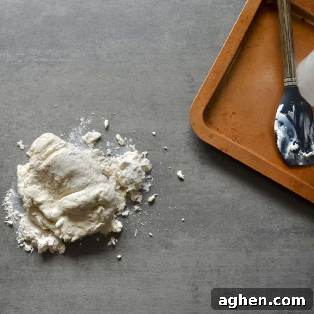 Prepared bread dough and essential baking tools