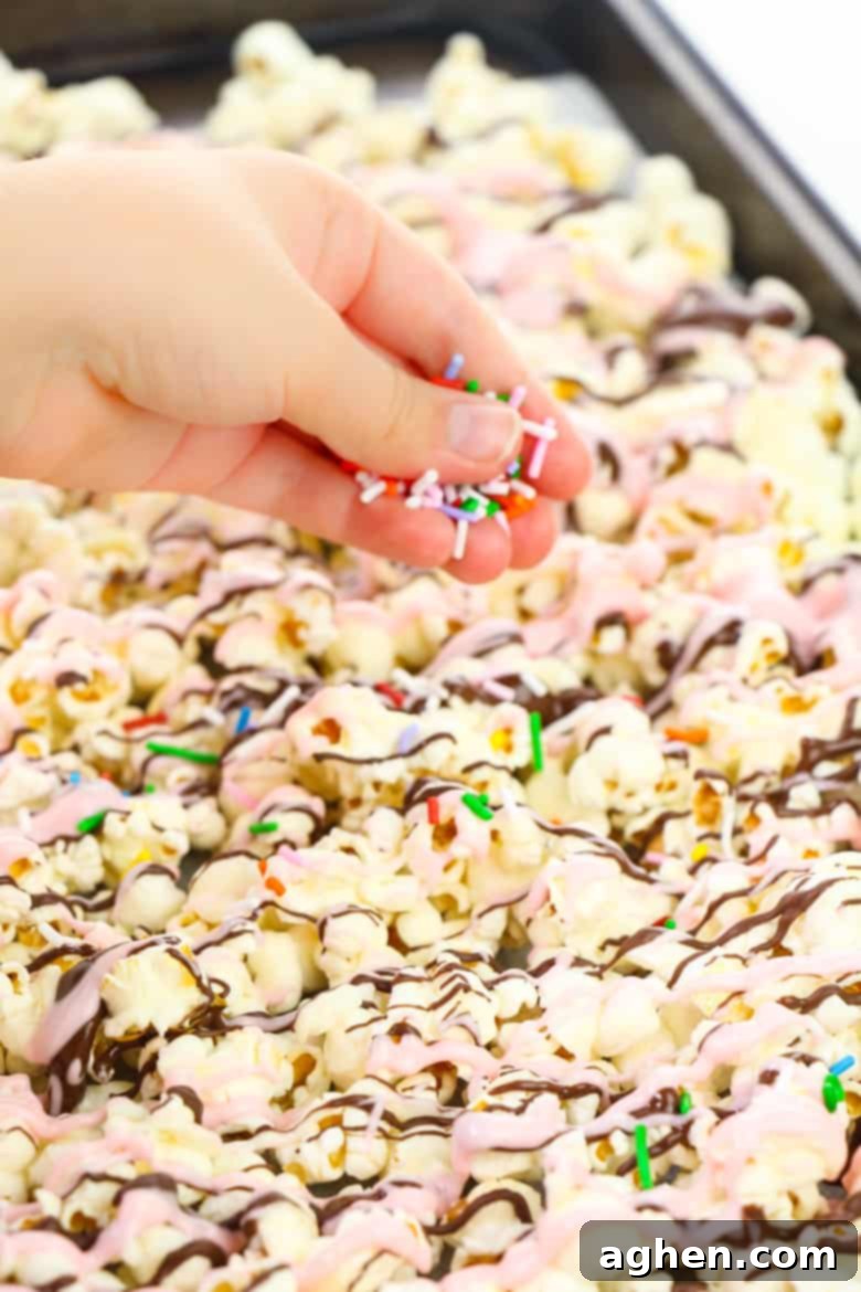 Finished Sundae Chocolate Covered Popcorn ready to eat