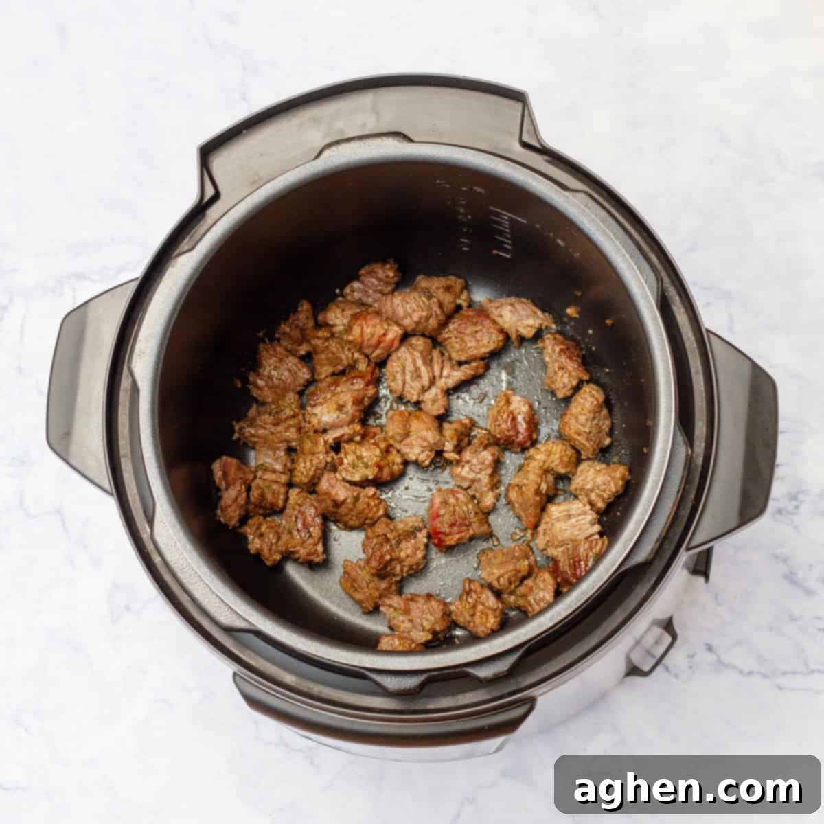seasoned beef cubes sauté in instant pot