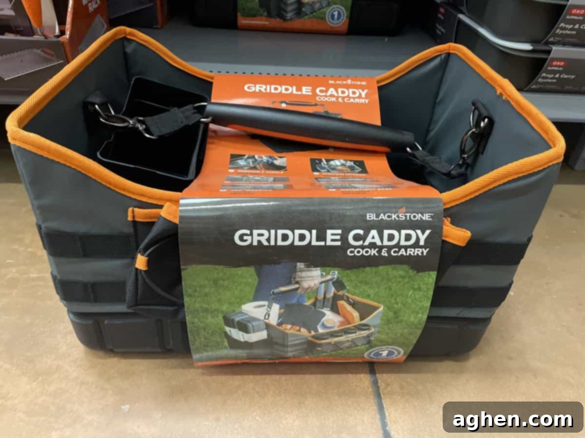 15 Blackstone Griddle Accessories to Elevate Your Outdoor Cooking 6 grill caddy on display