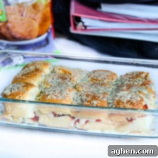 chicken parm sliders in casserole dish