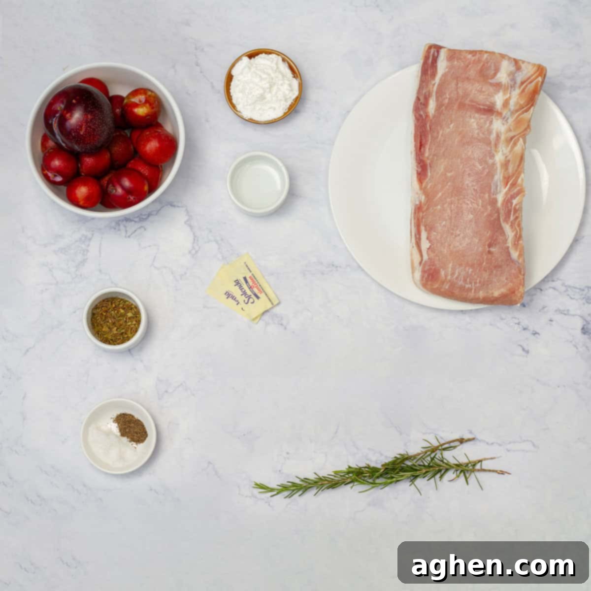 Plum-Glazed Pork Loin 3 Pork loin with plum sauce Ingredients