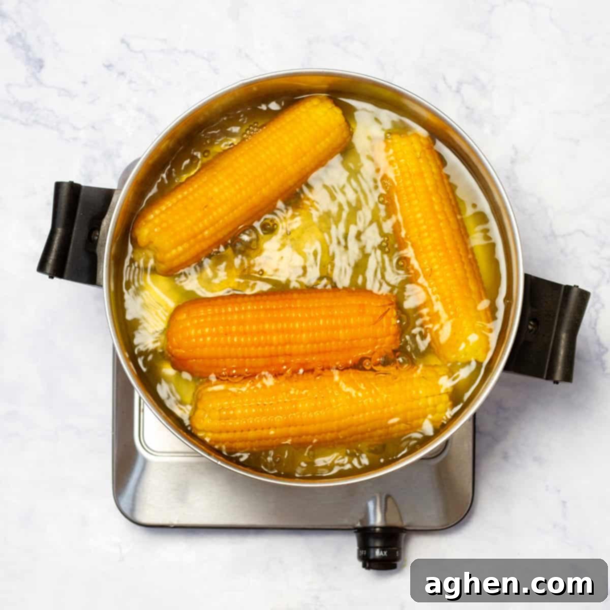 Boil the Corn in a skillet