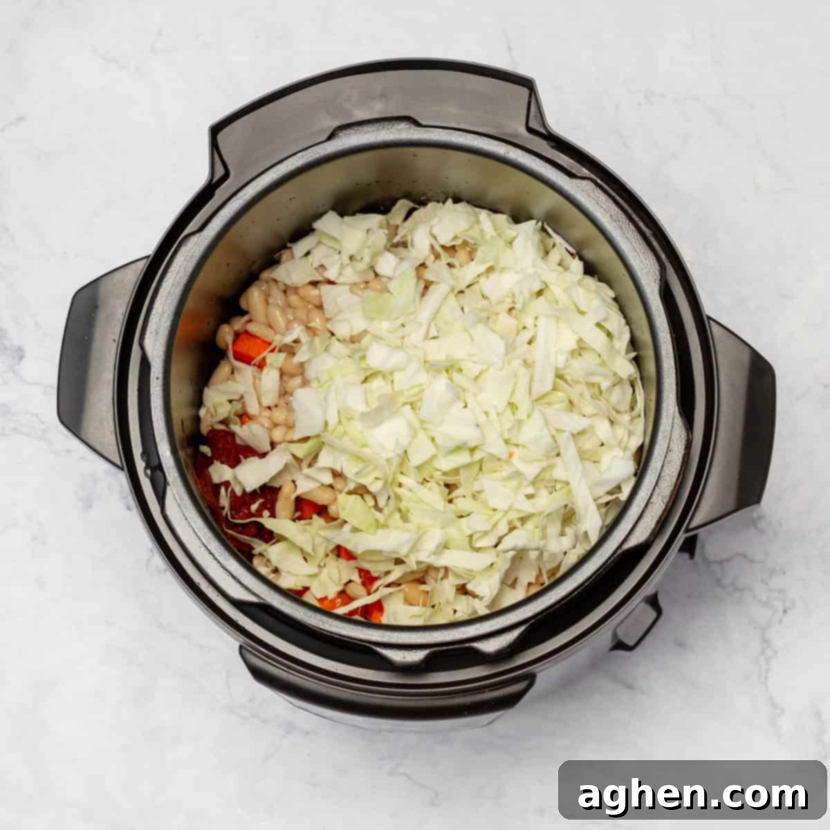 Cabbage Soup: Weight Watchers' Enduring Slimming Secret 6 Add the cabbage, potatoes, and broth before cooking to completion in the Instant Pot.
