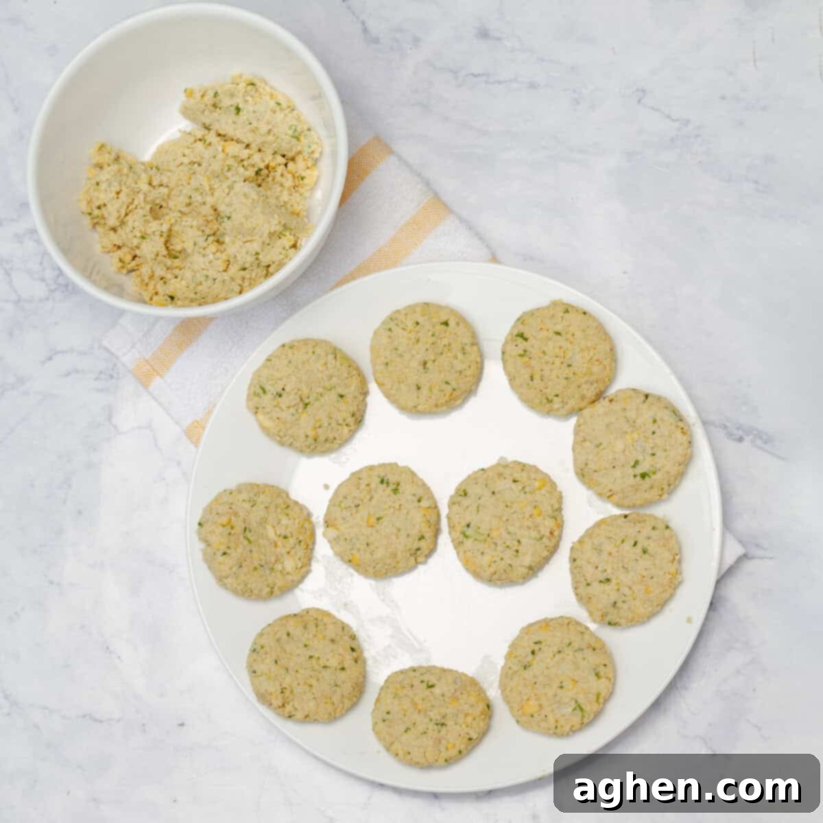 Form the chickpea mixture into patties. 
