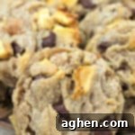 Freshly baked Caramel Apple Chocolate Chip Cookies