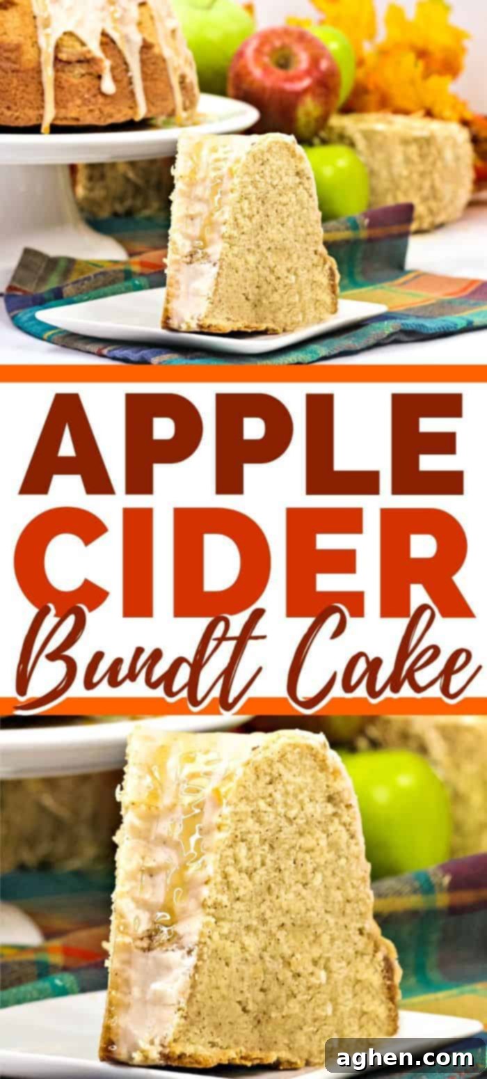 Pinterest graphic for Apple Cider Bundt Cake Recipe